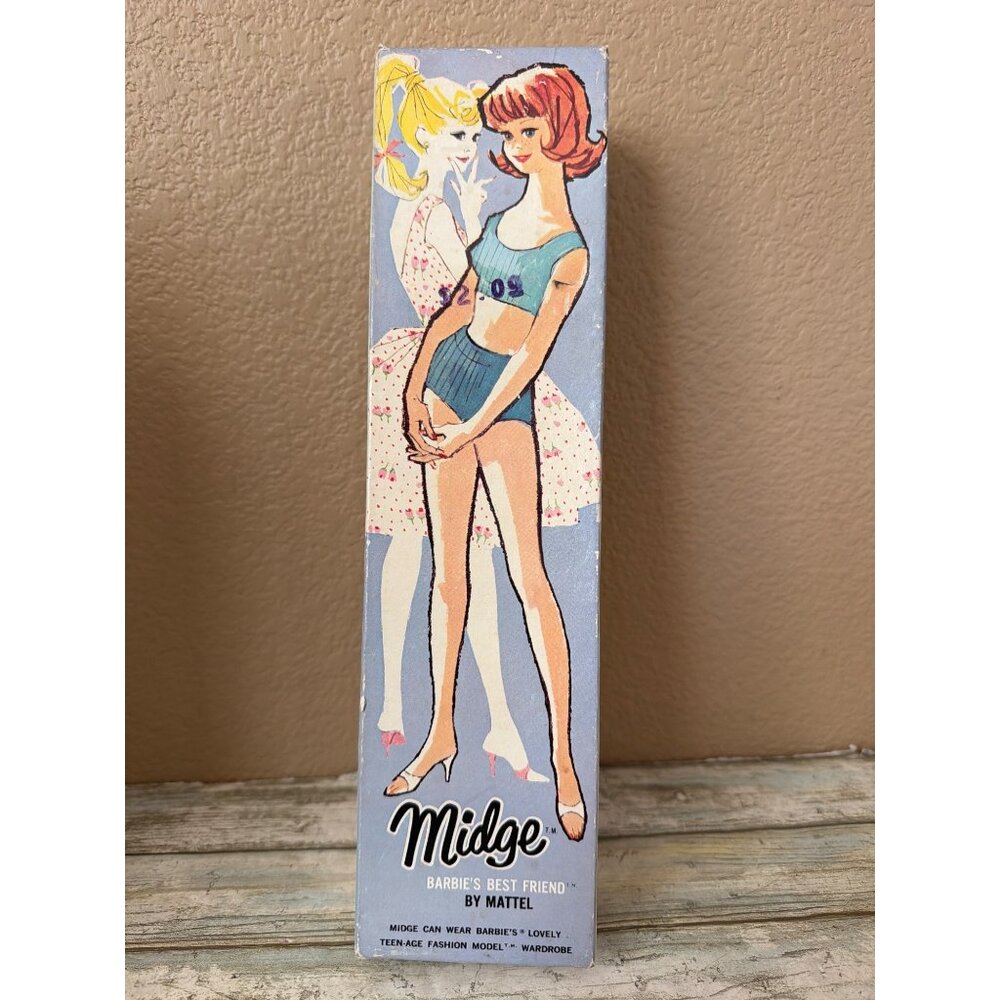 Vintage Original 1962 Barbie Midge Titian Doll #860 w/Swimsuit Shoes & Box - Picture 14 of 16